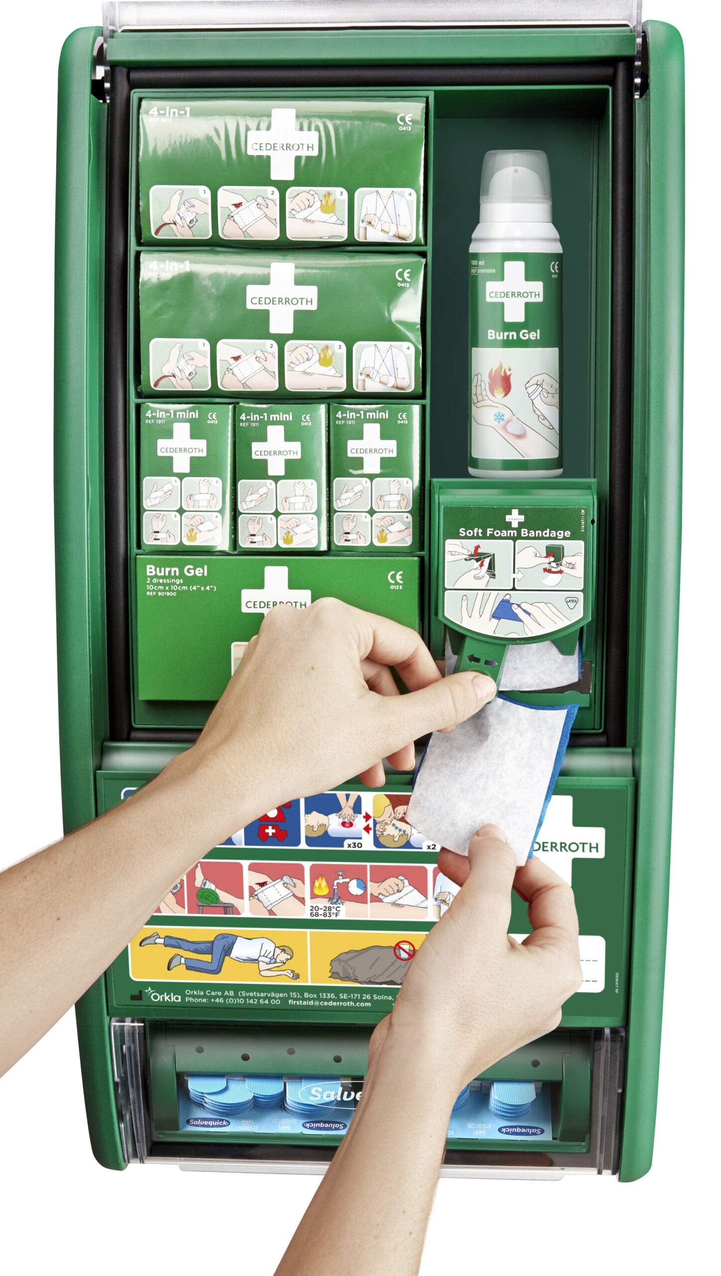 Första hjälpen-station, brännskador Cederroth
