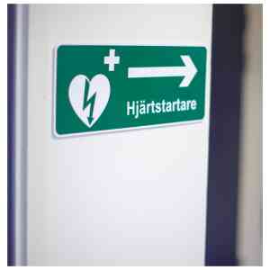 Skylt Hjärtstartare